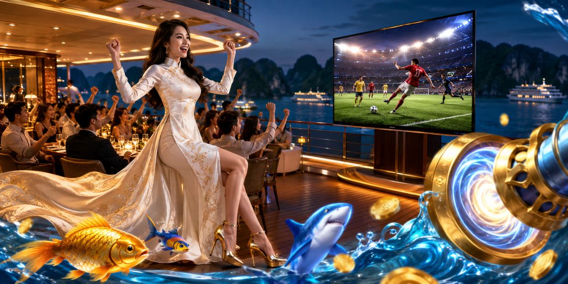 Cảnh người chơi thưởng thức bến cảng Hạ Long sau khi nhận thưởng cược