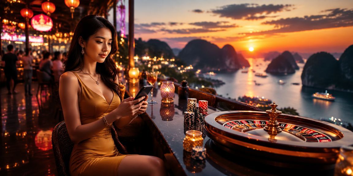Bàn Roulette casino nhìn ra vịnh Hạ Long trong lễ hội