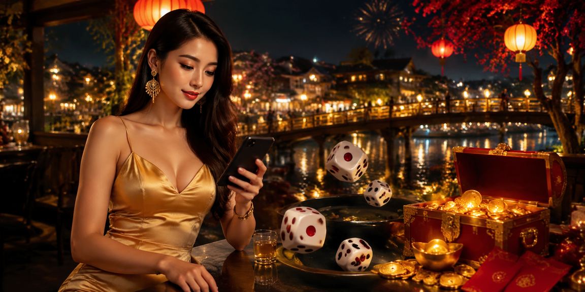 Người chơi tài xỉu tại quán cà phê ở Hội An với không gian đèn lồng truyền thống